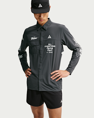 ACG 'Aireez' Men's UV-Resistant Button-Up Long-Sleeve Graphic Top